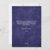 Cartes Pour Fêtes Annuelles Bleu rustique violet hiver Noël photo unique (Dos)