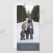 Cartes Pour Fêtes Annuelles Bleu Simple Photo Moderne (Devant)