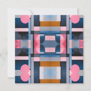 Cartes Pour Fêtes Annuelles Bleus et roses subtils dans l'abstraction géométri