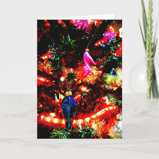 Cartes Pour Fêtes Annuelles Bling d'arbre de Noël (Devant)