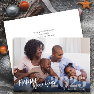 Cartes Pour Fêtes Annuelles Blissful Happy New Year Script Photo et message