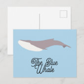 Cartes Pour Fêtes Annuelles Bloc de couleur Baleine bleue (Devant / Derrière)