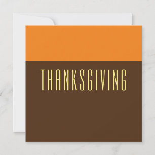 Cartes Pour Fêtes Annuelles Bloc de couleur Brown orange citrouille MERCI