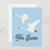 Cartes Pour Fêtes Annuelles Bloc de couleur cygne (Devant / Derrière)