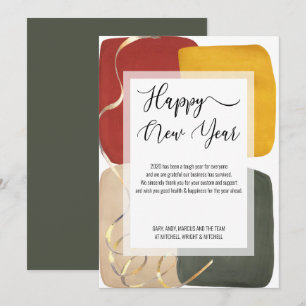 Cartes Pour Fêtes Annuelles Blocage de couleurs Abstrait tendance Art Bonne an