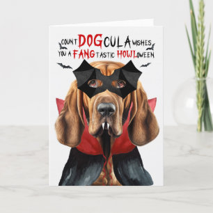 Cartes Pour Fêtes Annuelles Bloodhound Chien drôle nombre DOGcula Halloween
