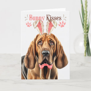 Cartes Pour Fêtes Annuelles Bloodhound Dog in Bunny Ears pour Pâques