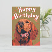 Cartes Pour Fêtes Annuelles Bloodhound Joyeux anniversaire (Debout devant)