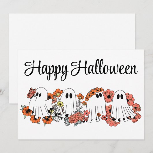 Cartes Pour Fêtes Annuelles Bloom & Boo — Une Parade Fantôme Florale (Devant / Derrière)