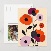 Cartes Pour Fêtes Annuelles Bloom minimal du pavot (Devant / Derrière)