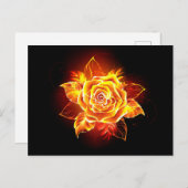 Cartes Pour Fêtes Annuelles Blooming Fire Rose (Devant / Derrière)