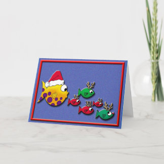 Cartes Pour Fêtes Annuelles Blowfish de Père Noël