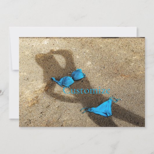 Cartes Pour Fêtes Annuelles Blue Bikini Beach Sand Thunder_Cove (Devant)