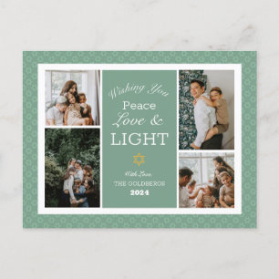 Cartes Pour Fêtes Annuelles Blue Calligraphy Happiest famille Hanoukka 4 photo
