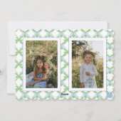 Cartes Pour Fêtes Annuelles Blue Chinoiserie Arbre de Noël Monogram Crest (Dos)