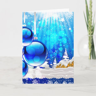 Cartes Pour Fêtes Annuelles "Blue Chrismas"