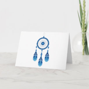 Cartes Pour Fêtes Annuelles Blue Dreamcatcher