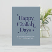 Cartes Pour Fêtes Annuelles Blue Happy Challah Days Funny Hanoukka (Debout devant)