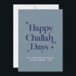 Cartes Pour Fêtes Annuelles Blue Happy Challah Days Funny Hanoukka<br><div class="desc">© Gorjo Designs. Fait pour vous via la plateforme Zazzle. // Besoin d'aide pour customiser votre design ? Vous avez d'autres idées ? N'hésitez pas à me contacter (Zoe) directement via le bouton de contact ci-dessous.</div>