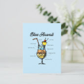 Cartes Pour Fêtes Annuelles Blue Hawaii Cocktail Recette (Debout devant)