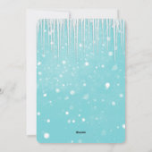 Cartes Pour Fêtes Annuelles Blue Icicle Neige Moderne Noël (Dos)