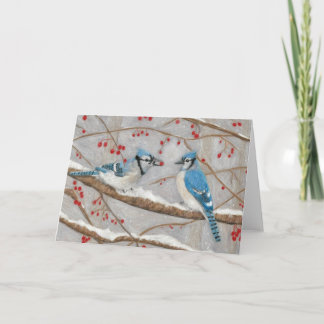 Cartes Pour Fêtes Annuelles Blue Jays de l'artiste autiste Marcy Deutsch