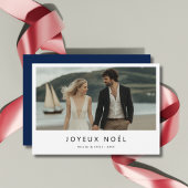 Cartes Pour Fêtes Annuelles Blue Joyeux Noël Français Noël Photo maritime