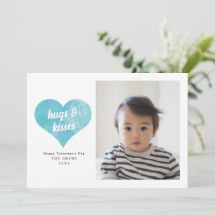 Cartes Pour Fêtes Annuelles Blue Love Heart Modern Valentine's Day Photo