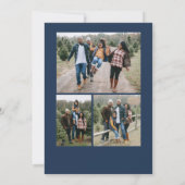 Cartes Pour Fêtes Annuelles Blue Merry Noël Calligraphie Script 4 Photo (Dos)