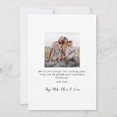 Cartes Pour Fêtes Annuelles Blue Modern Boho 8 Photo Collage Noël (Dos)