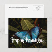 Cartes Pour Fêtes Annuelles Blue Morpho, Bonne Hanoukka (Devant / Derrière)