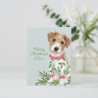 Cartes Pour Fêtes Annuelles Blue Puppy in Pajamas Flat