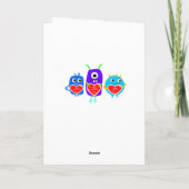 Cartes Pour Fêtes Annuelles Blue Purple Funny Monster Saint Valentin (Dos)