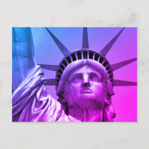 Cartes Pour Fêtes Annuelles Blue Purple Pop Art Statue de la Liberté New York