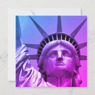 Cartes Pour Fêtes Annuelles Blue Purple Pop Art Statue de la Liberté New York