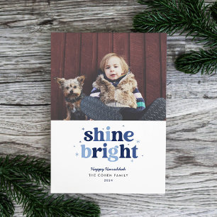Cartes Pour Fêtes Annuelles Blue Shine Bright Hanukkah