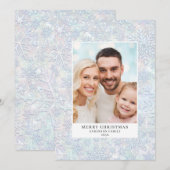 Cartes Pour Fêtes Annuelles Blue Snowflake Photo Noël (Devant / Derrière)