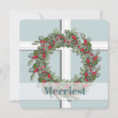 Cartes Pour Fêtes Annuelles Blue Spruce Window to Winter Holiday Card (Devant)