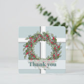 Cartes Pour Fêtes Annuelles Blue Spruce Window to Winter Thank You (Debout devant)