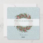 Cartes Pour Fêtes Annuelles Blue Spruce Window to Winter Thank You (Dos)