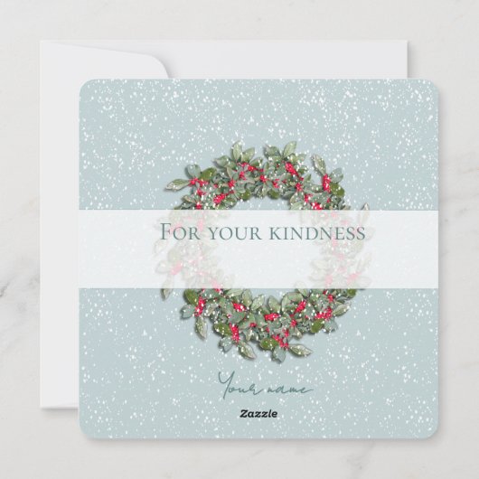 Cartes Pour Fêtes Annuelles Blue Spruce Window to Winter Thank You (Dos)