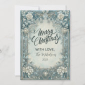 Cartes Pour Fêtes Annuelles Blue Winter Rose Christmas (Devant)