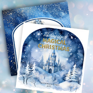 Cartes Pour Fêtes Annuelles Blue Wonderland Vous Souhaite Un Noël Magique