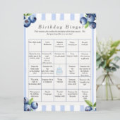 Cartes Pour Fêtes Annuelles Blueberry  Birthday Find Guest Bingo game card (Debout devant)