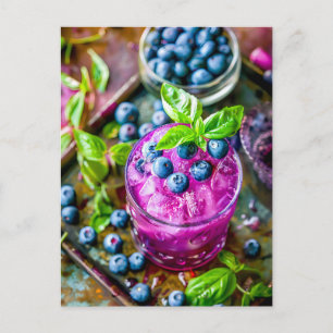 Cartes Pour Fêtes Annuelles Blueberry Mojito - Cocktail d'été