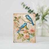 Cartes Pour Fêtes Annuelles Bluebirds aux Roses (Debout devant)