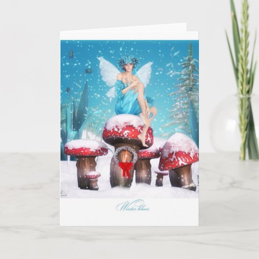 Cartes Pour Fêtes Annuelles Blues d'hiver (Devant)