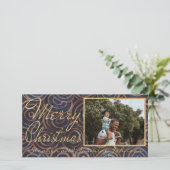 Cartes Pour Fêtes Annuelles Blues et Golds de Noël (Debout devant)