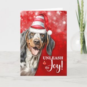 Cartes Pour Fêtes Annuelles Bluetick Coonhound Dog Unleash la joie Noël