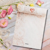Cartes Pour Fêtes Annuelles Blush Baroque Heart with Floral Accents Valentines